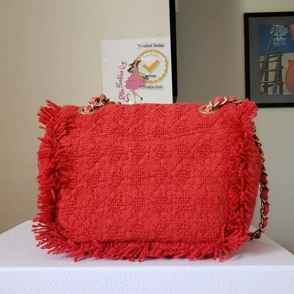 Chanel single flap red tweed 2020 bag - Picture 2 of 7